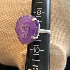 Real Rainbow Solar Quartz 925 Sterling Silver ring